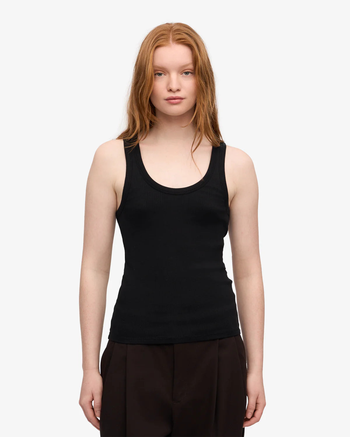 Rib Tank Top Deep Black
