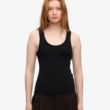 Rib Tank Top Deep Black