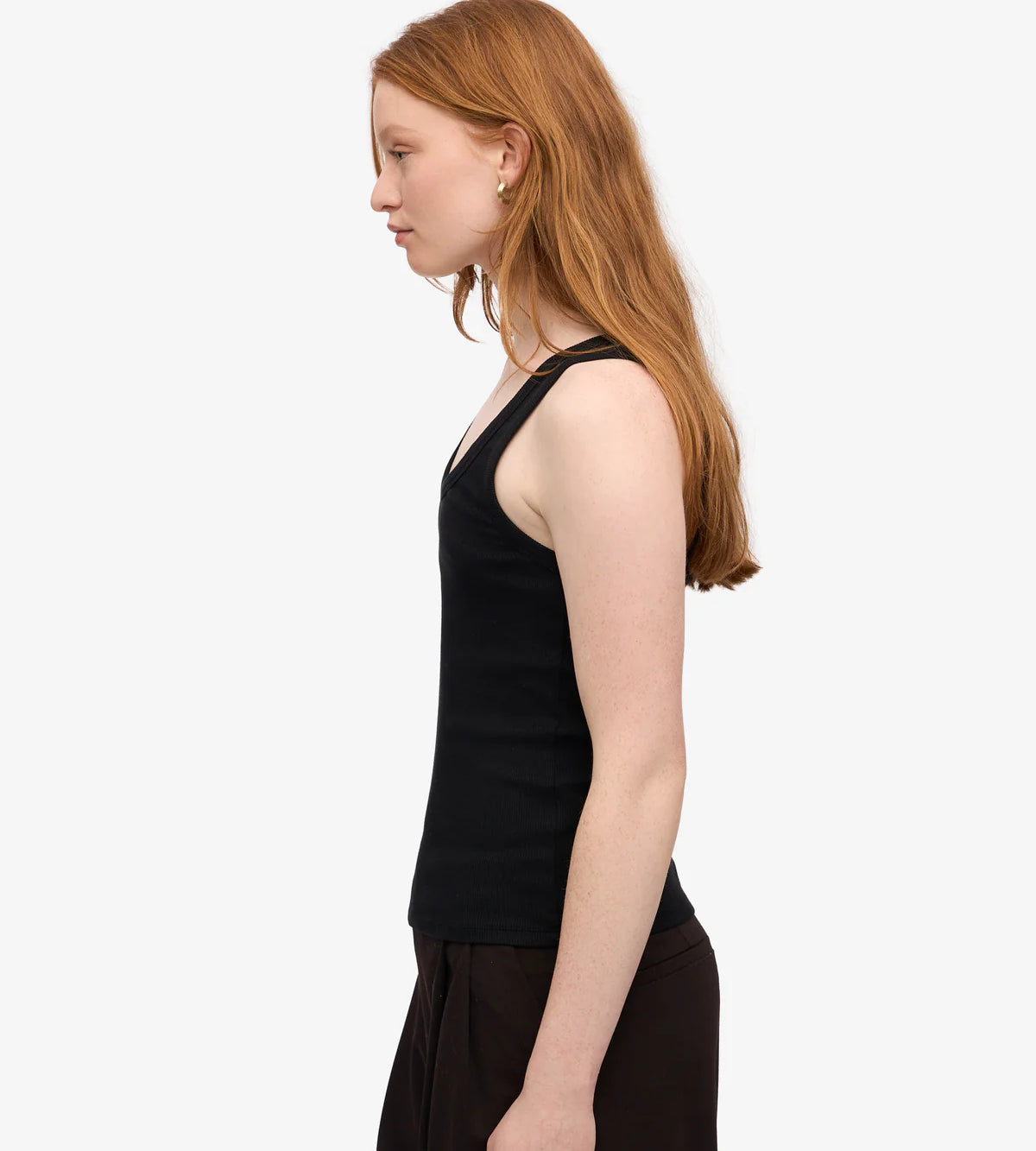 Rib Tank Top Deep Black