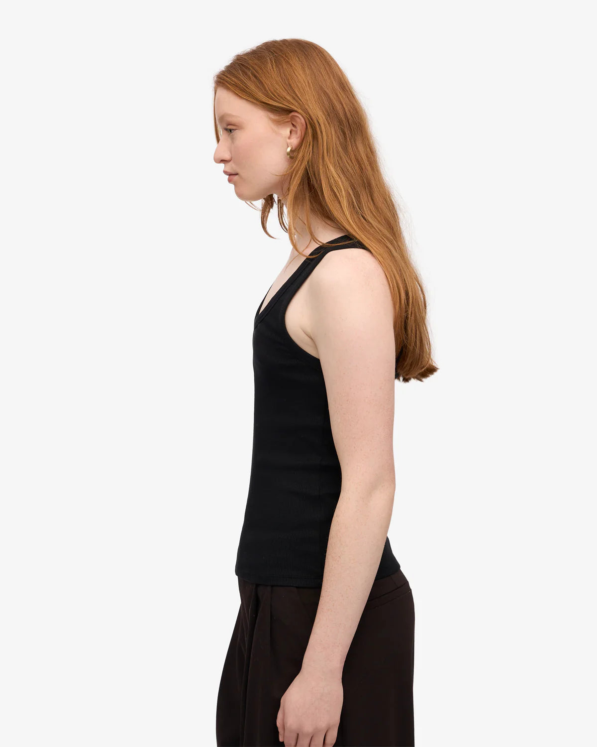 Rib Tank Top Deep Black