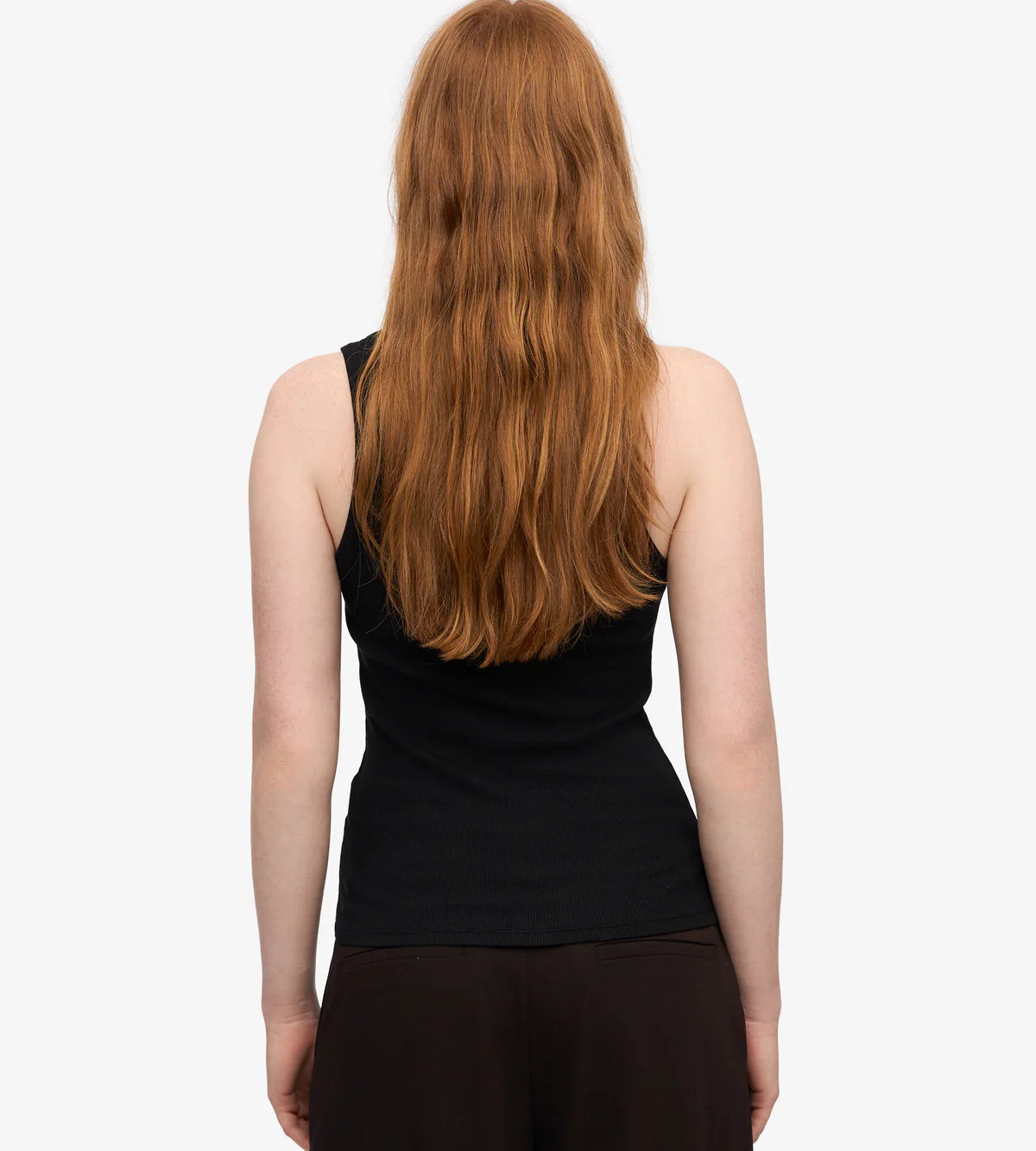 Rib Tank Top Deep Black