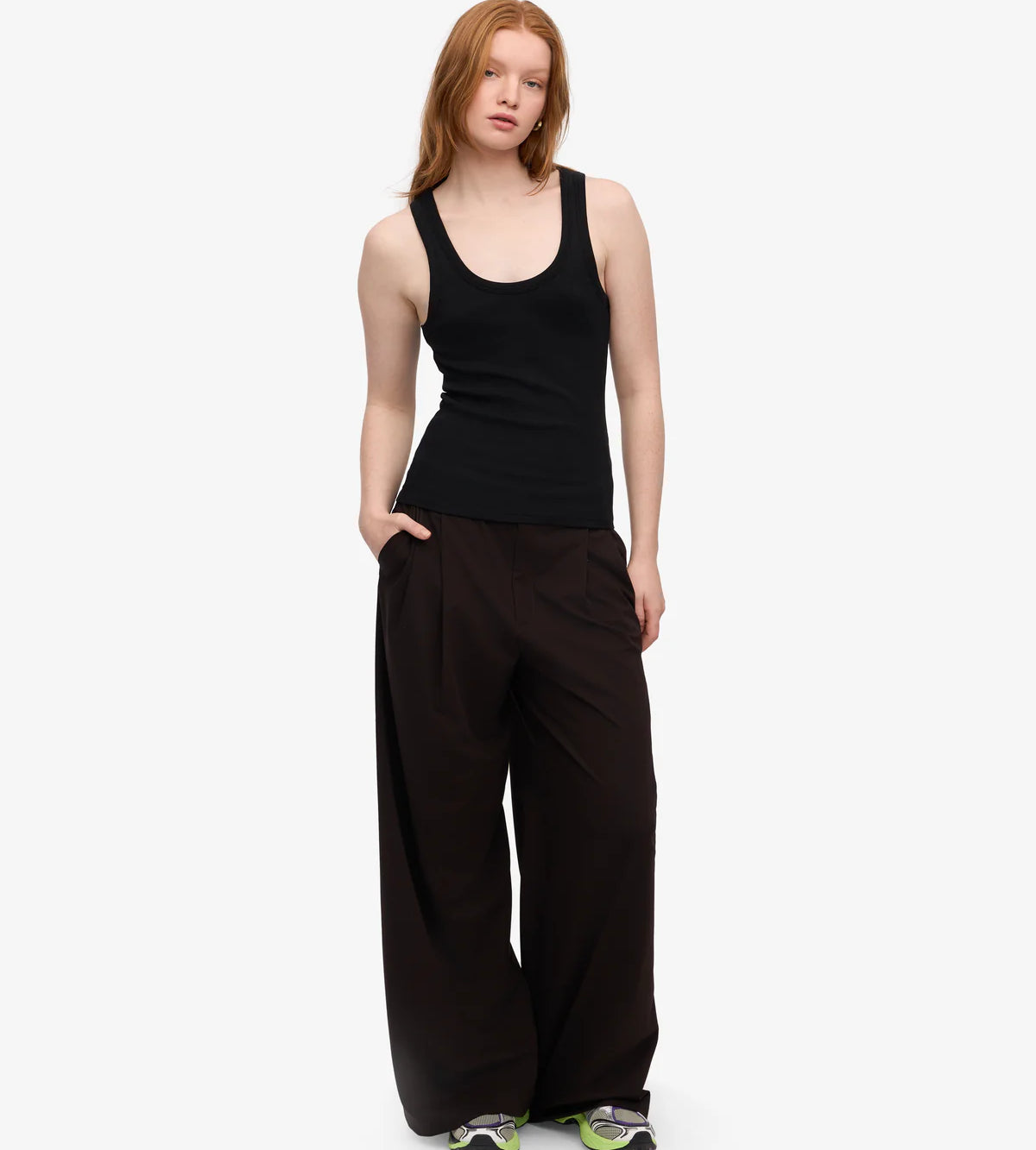 Rib Tank Top Deep Black