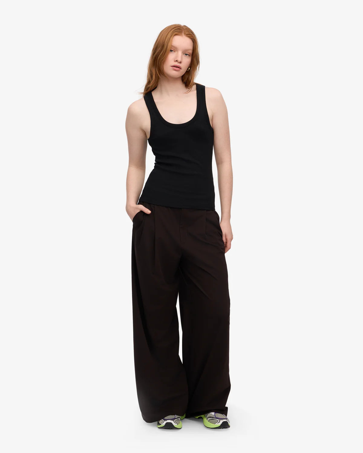Rib Tank Top Deep Black