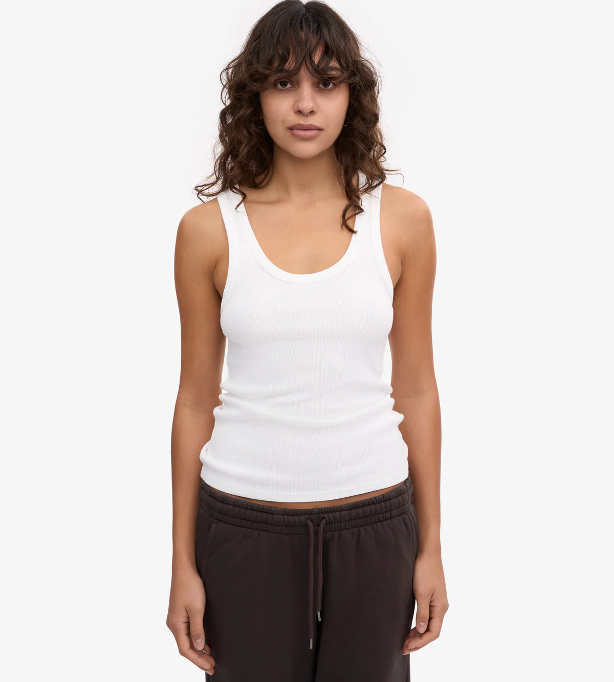 Rib Tank Top Optical White