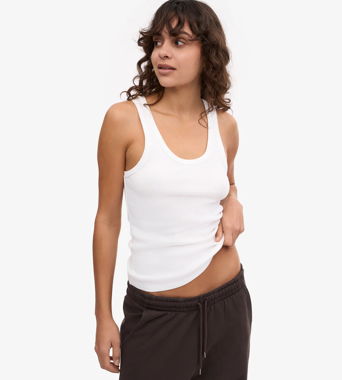 Rib Tank Top Optical White