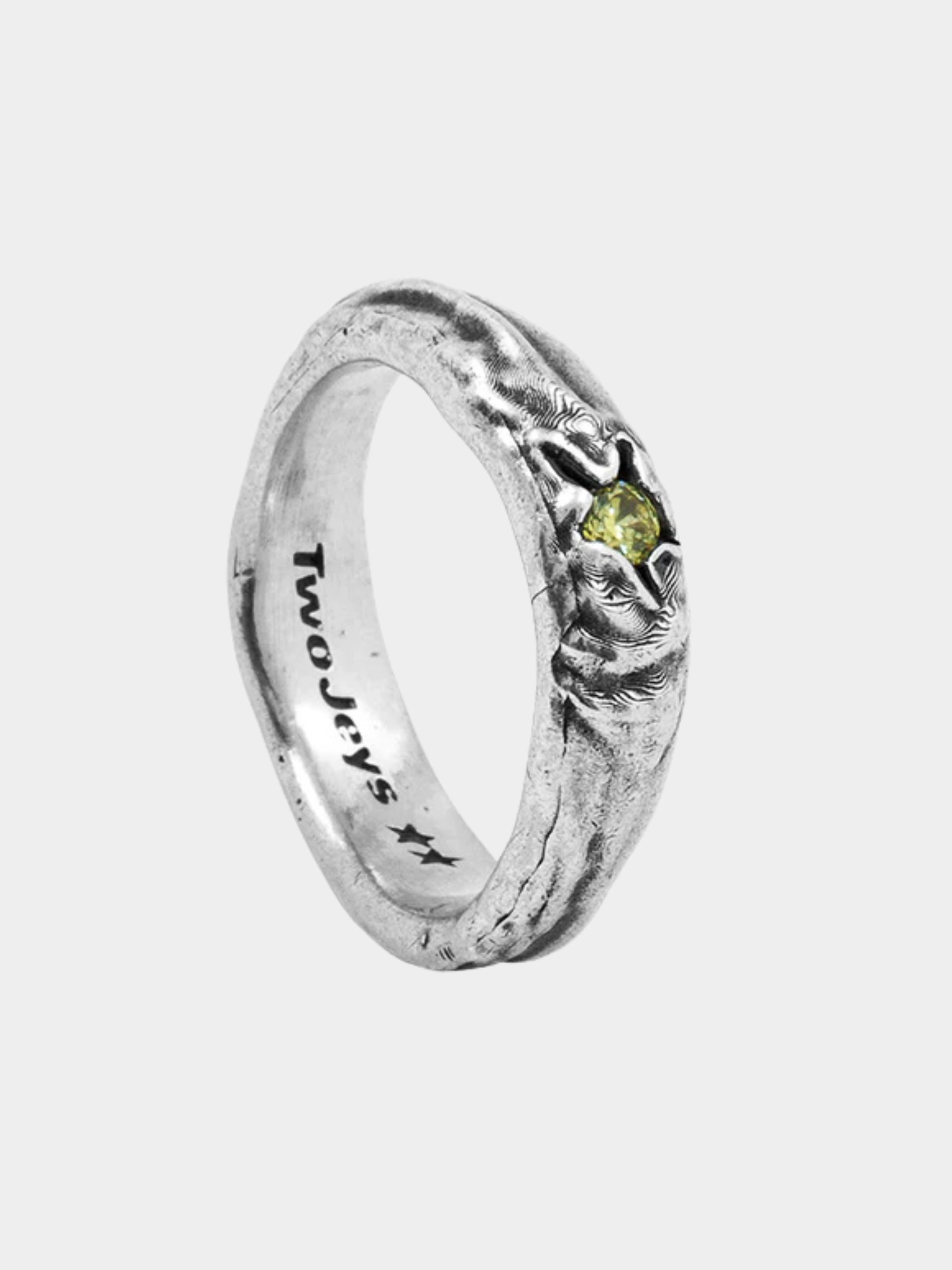 Yellow Stone Ring (Sterling Silver)